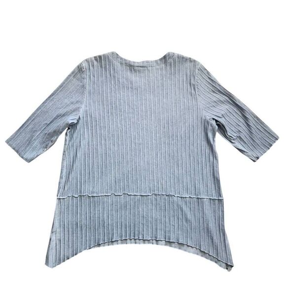 Focus Casual Life Tunic Blouse Top Womens XL Lagenlook Asymmetric Ribbed Boho Bl - Picture 3 of 5